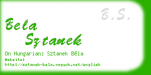 bela sztanek business card